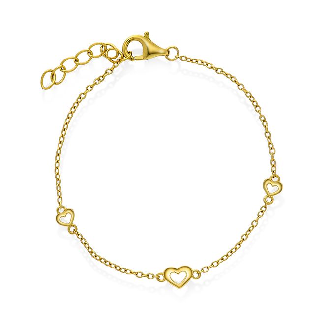 Hovedbilde Armbånd forgylt sølv hjerte 25476