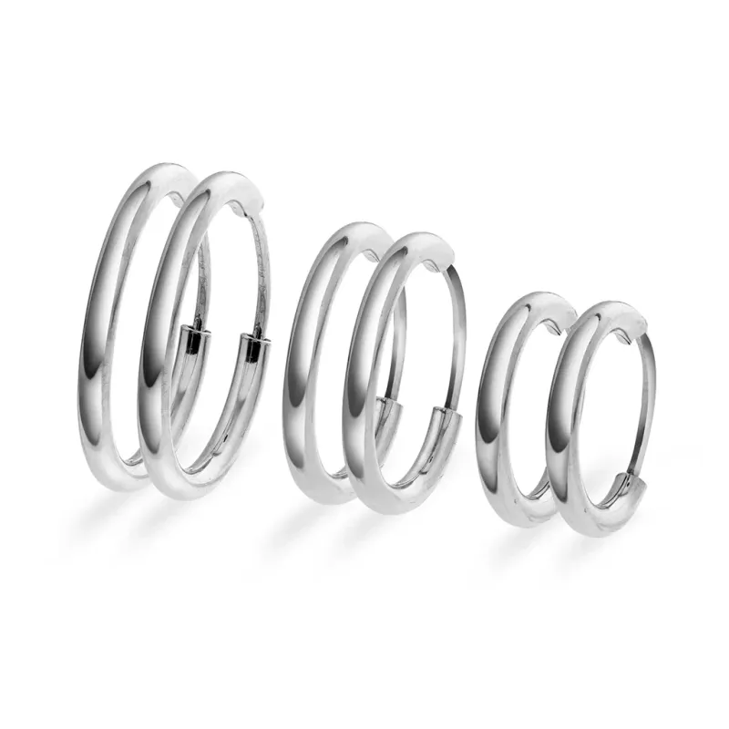 Øreringer sølv 3 par 990967