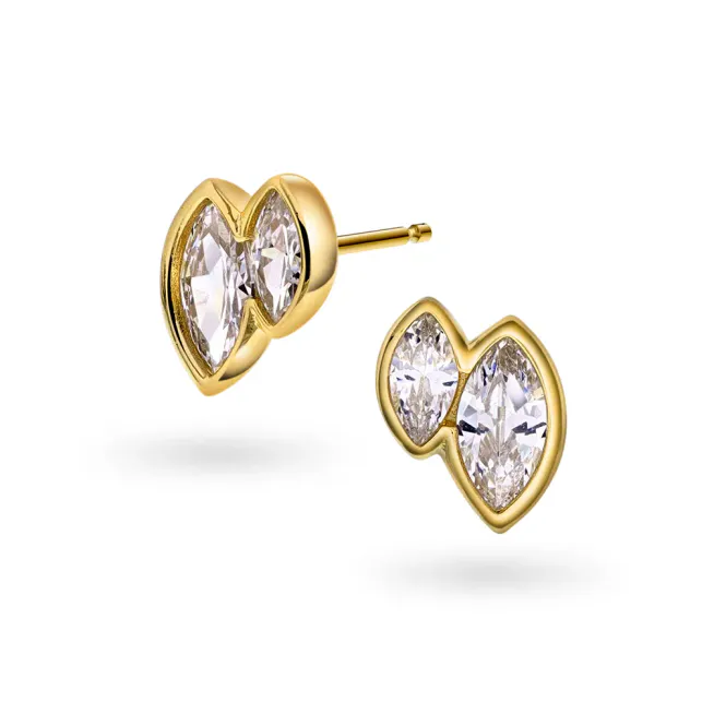 Hovedbilde Nora Mørk Øredobber  forgylt sølv zirkonia 710357