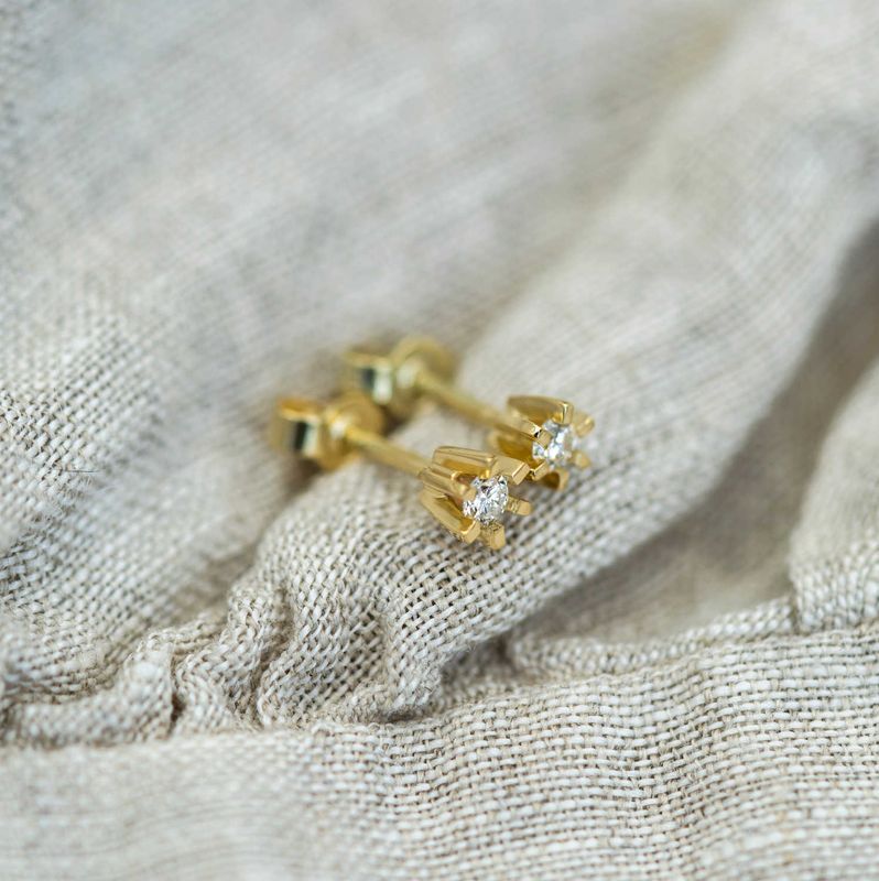 Capella øredobber i gull m/Diamant 0,10 ct WSI