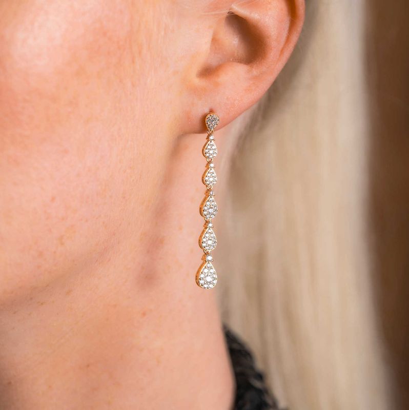 London Luxe øredobber i forgylt sølv med zirkon 992097