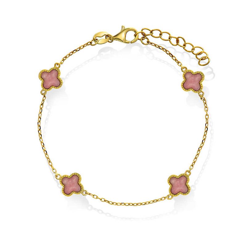 Kløver armbånd i sølv rosa 992037