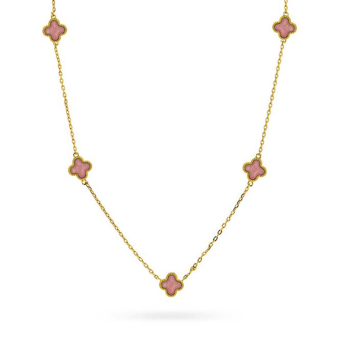 Hovedbilde Kløver smykke i sølv rosa 992032