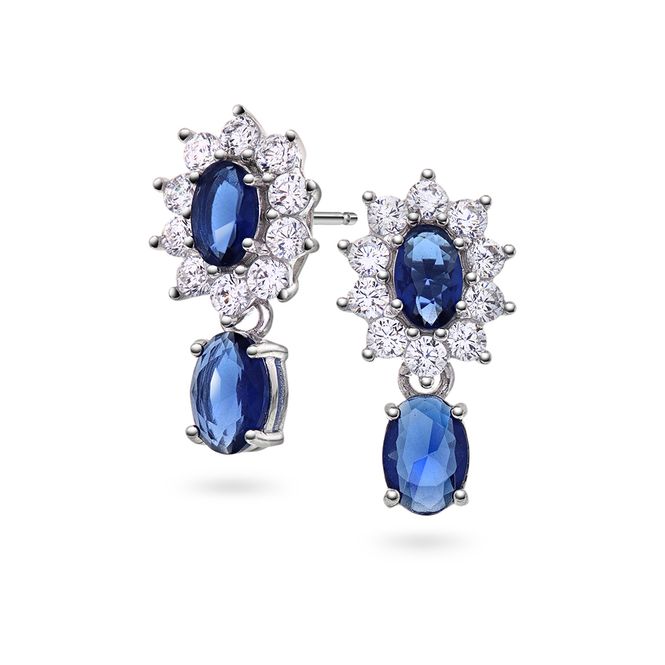 Hovedbilde Royal øredobber sølv blå sten 992445