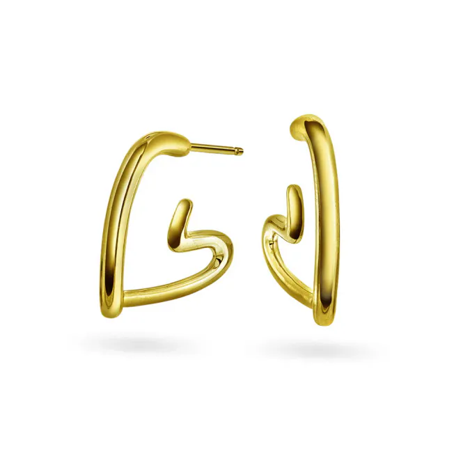 Hovedbilde Studio Heartcore øredobber forgylt sølv 221493