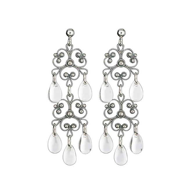 Hovedbilde Sylvsmidja  lang ørepynt oksidert 722111