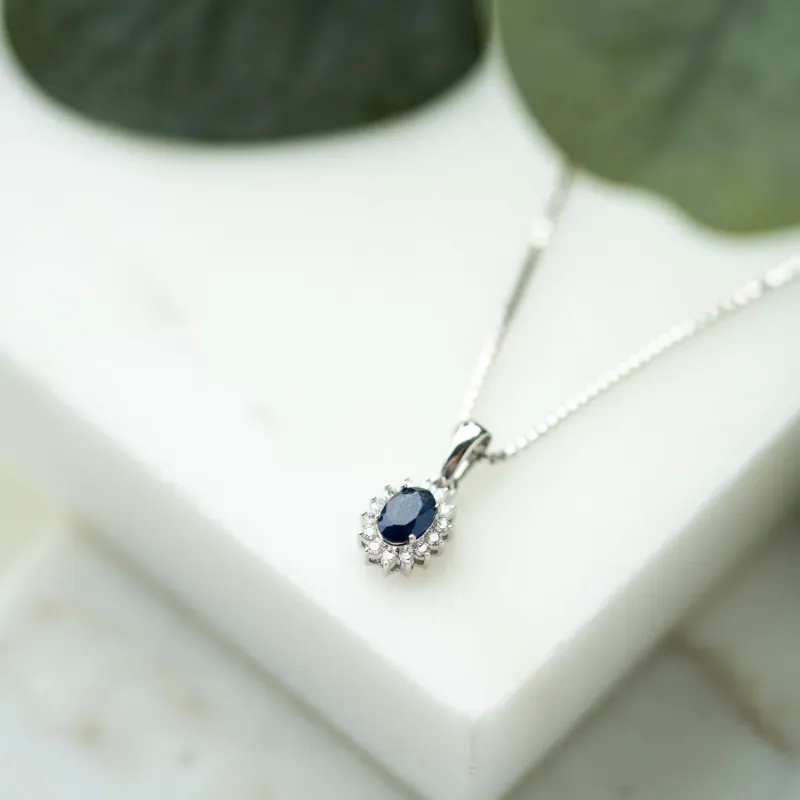 EC Anheng hvitt gull diamant og safir 0,14 ct WSI 1615981-SAF
