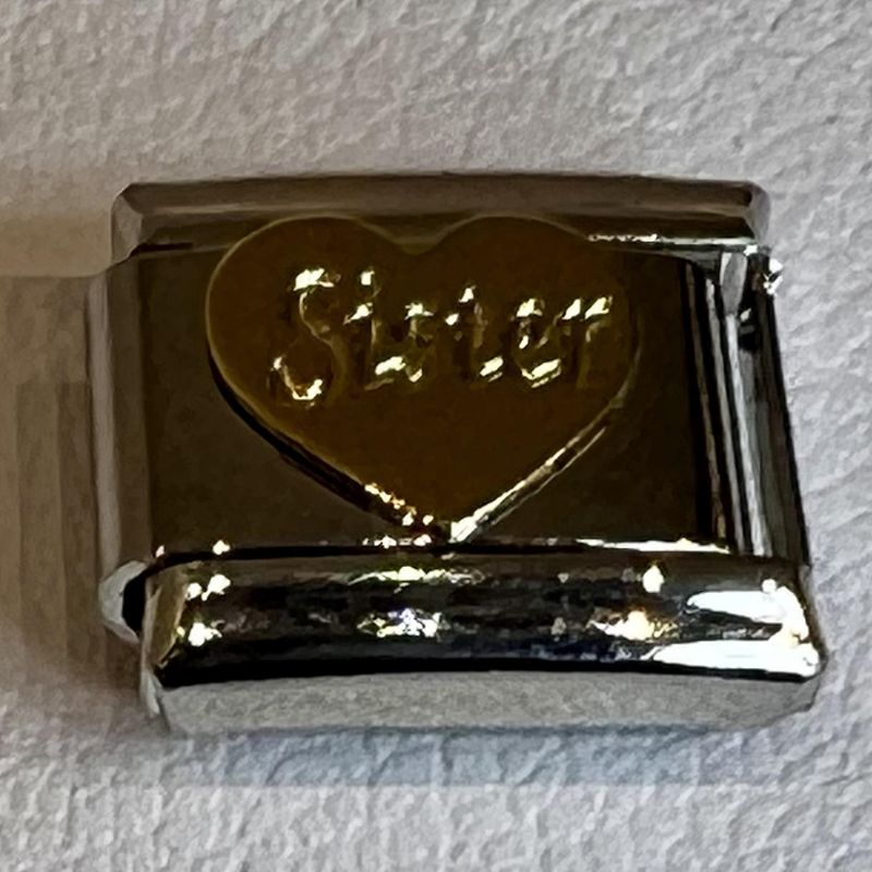 Ledd til Leddarmbånd - Sølvfarget med hjerte sister