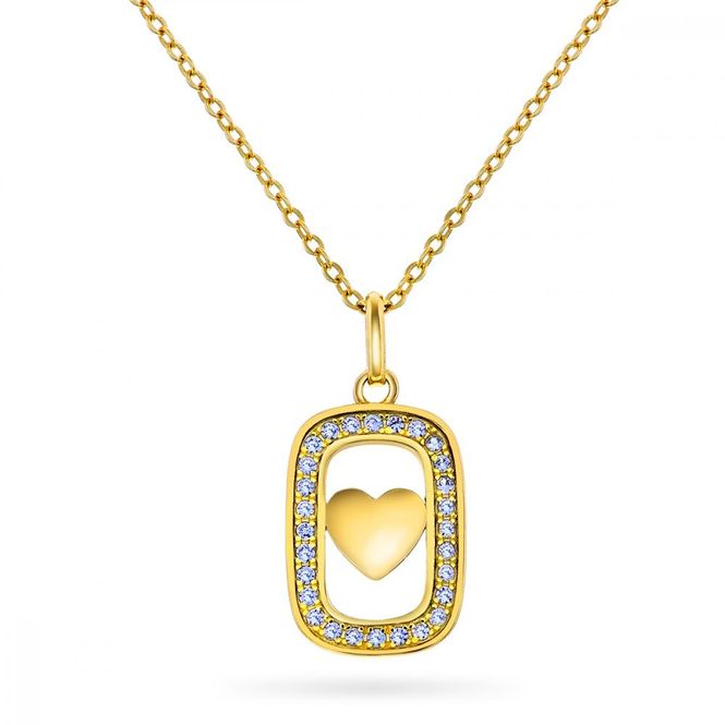 Hovedbilde Valentine smykke hjerte forgylt sølv zirkonia 66100-02