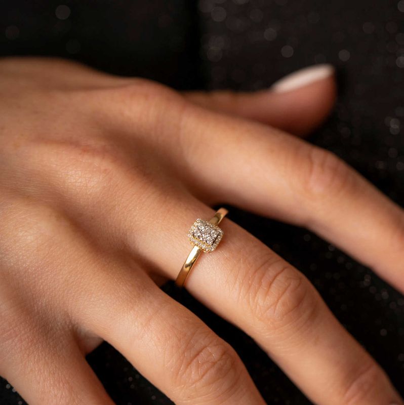 Ring i gull med diamanter 0,15 WP 59727