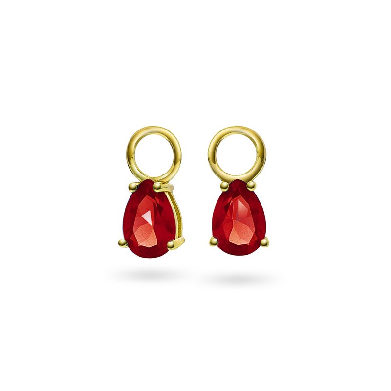 Nora Mørk Drop charms i sølv med rød zirkonia 710339