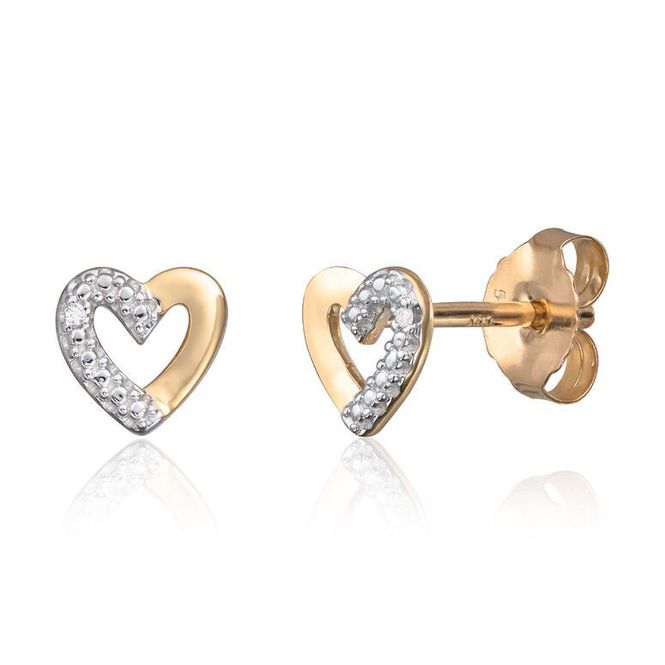 Hovedbilde Ørepynt hjerte gult gull 0,005 ct WSI 47684