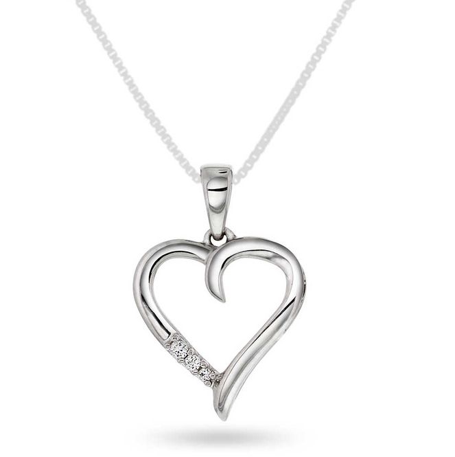 Hovedbilde Anheng i hvittgull med diamant 1615885