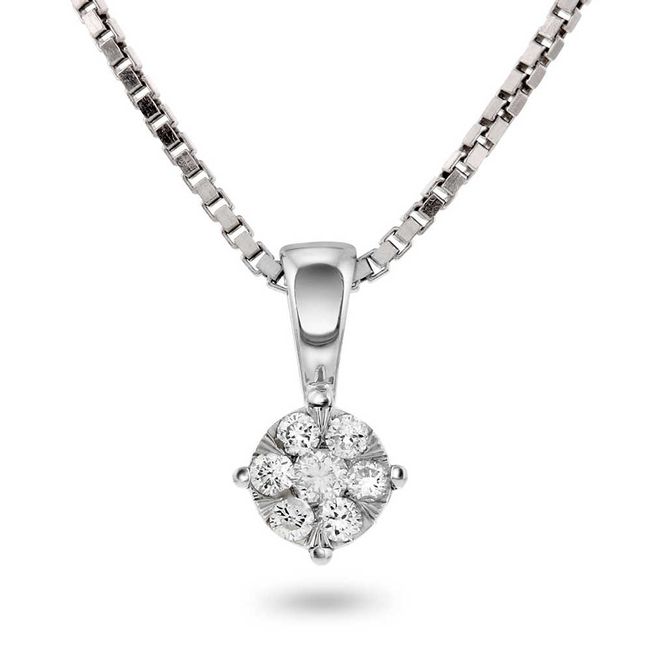 Hovedbilde Smykke i hvittgull med diamanter 0,12 ct WP 56896