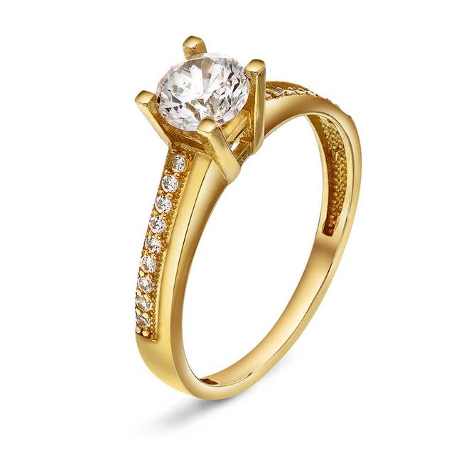 Hovedbilde Ring i gull med zirkonia 59788