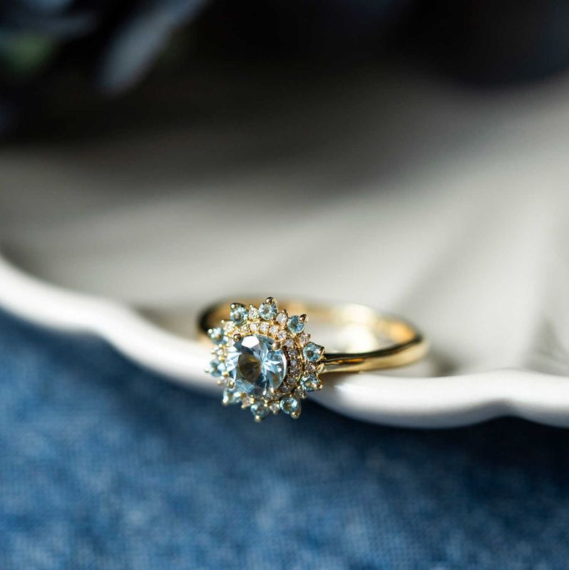 Ring i gult gull med diamanter 0,07 ct WP 59634.54