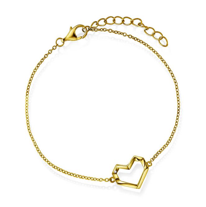 Hovedbilde Armbånd i forgylt sølv med hjerte 991860