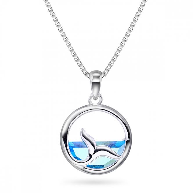 Hovedbilde Hvalfinne med vann sølvsmykke 60408 