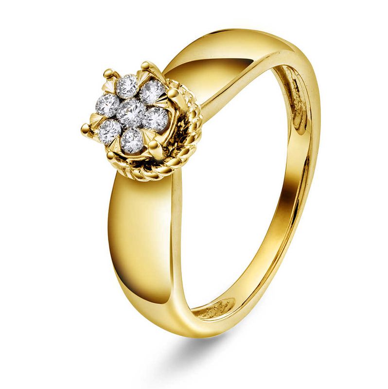 Ring i gult gull med diamanter 0,15 ct WP 59653.54