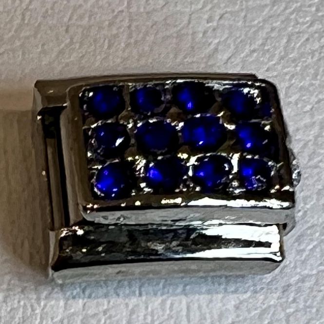 Hovedbilde Ledd til Leddarmbånd - Sølvfarget med blå stener