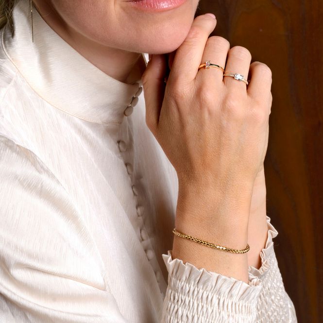 Hovedbilde Ring  gult gull zirkonia 59032