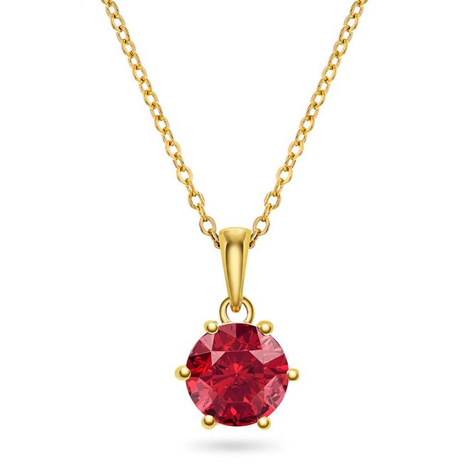 Hovedbilde Glow Chloe smykke sølv dyp rød zirkonia 240391