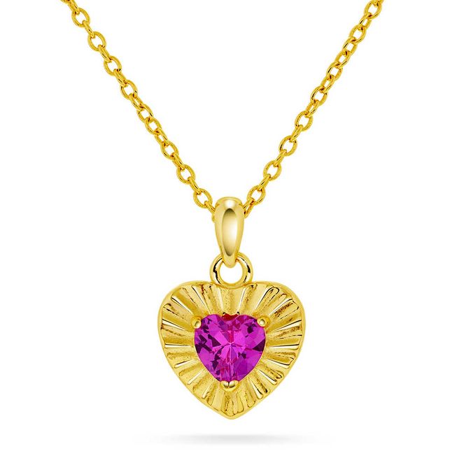 Hovedbilde Smykke i sølv med rosa hjerte zirkonia 25248