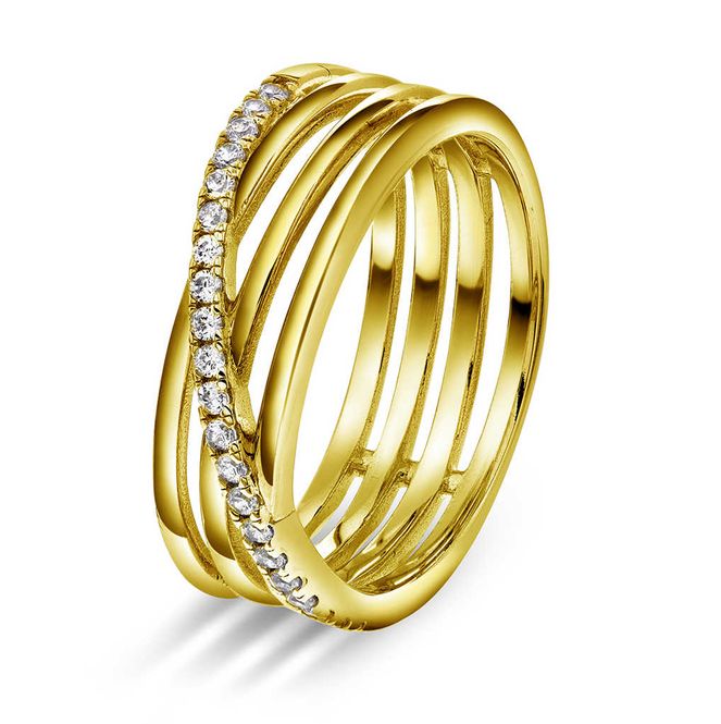 Hovedbilde Siena ring i forgylt sølv med zirkonia 992267