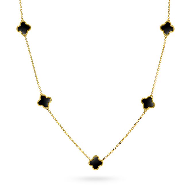 Hovedbilde Kløver smykke sølv sort 992030