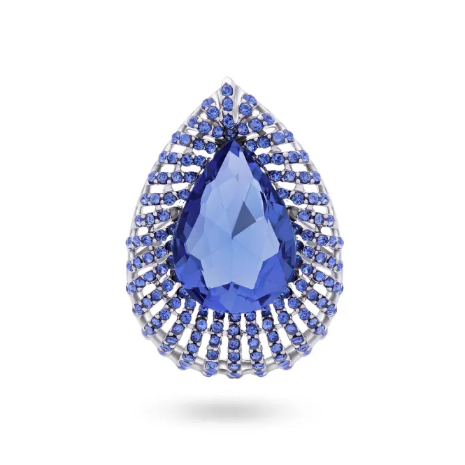 Hovedbilde Bijouteri brosje blå rhinestone 200715