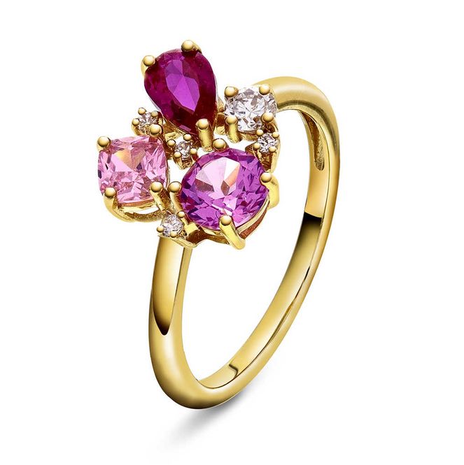 Hovedbilde GLAM ring med rosa toner 992203