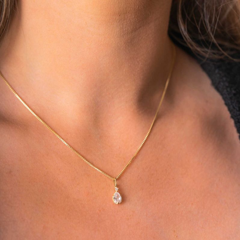 Anheng i gull med zirkonia 59724