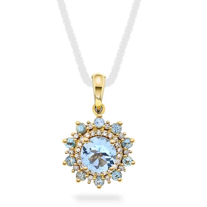 Hovedbilde Anheng i gult gull med diamanter 0,07 ct WP 59635