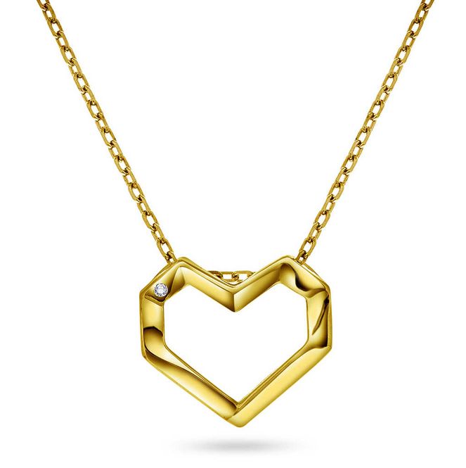 Hovedbilde Smykke i forgylt sølv med hjerte 991859