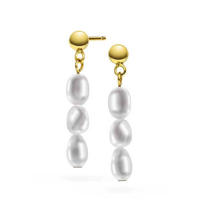 Hovedbilde Torino øredobber forgylt sølv med perler 992232