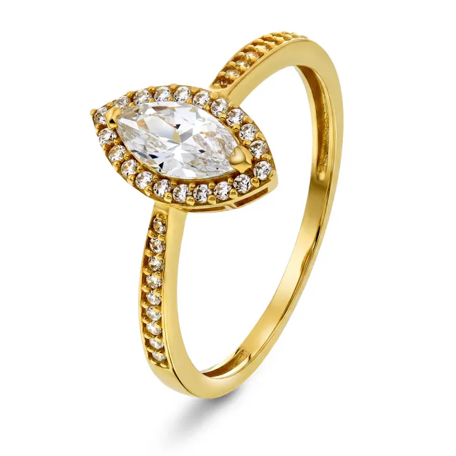 Hovedbilde Ring gull med zirkonia 60317