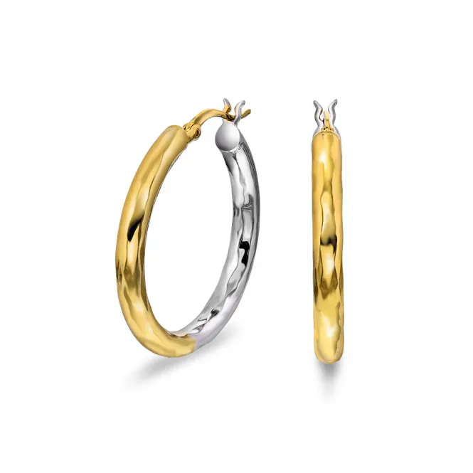 Hovedbilde Studio Binary øreringer sølv og forgylt sølv 221514