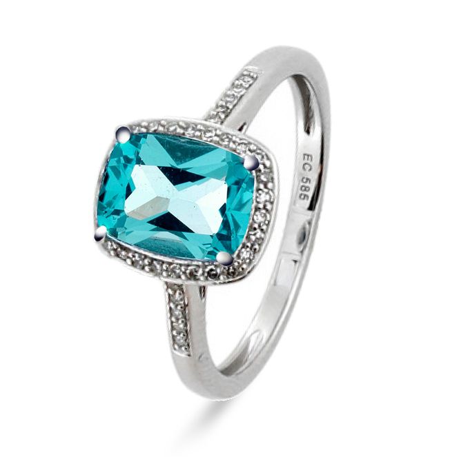 Hovedbilde EC Ring Hvitt Gull topas og diamanter 0,10 ct WSI 1215992