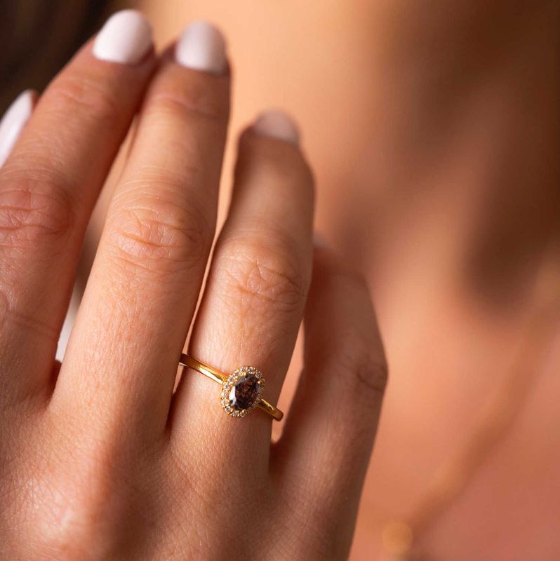 Athens Charm ring i forgylt sølv med zirkonia 992055